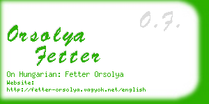 orsolya fetter business card